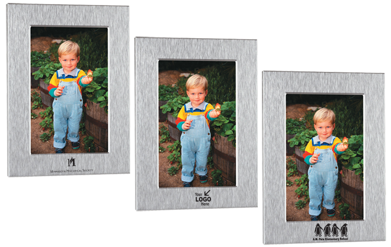 Brushed Aluminum Vertical Photo Frame